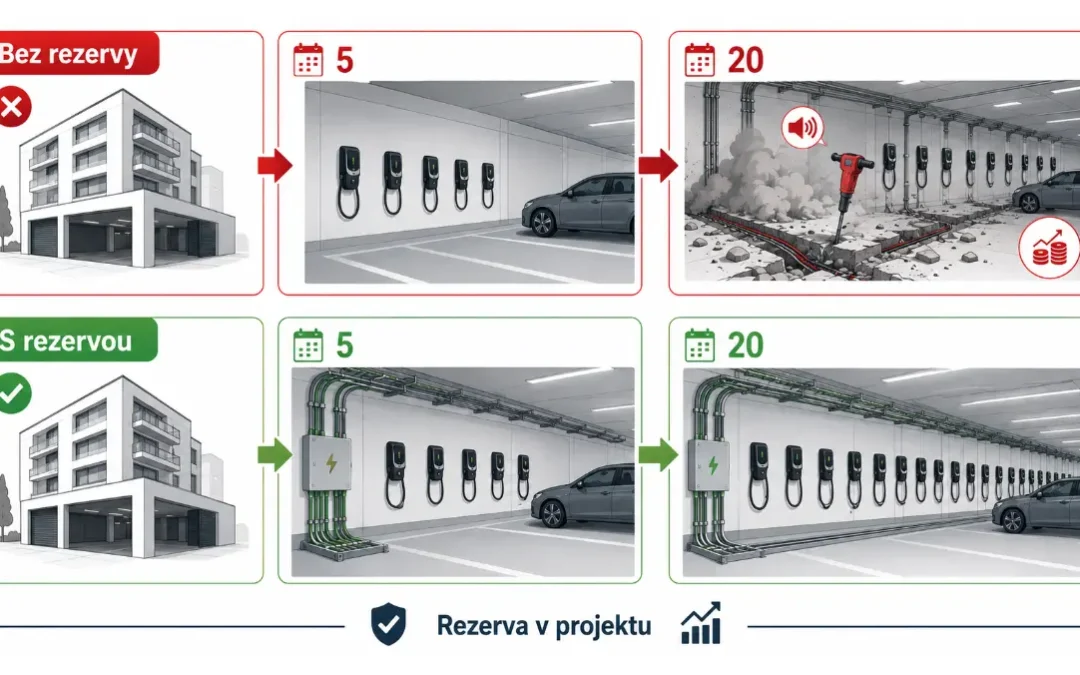Jak správně dimenzovat kabelové trasy pro budoucí rozšíření nabíječek