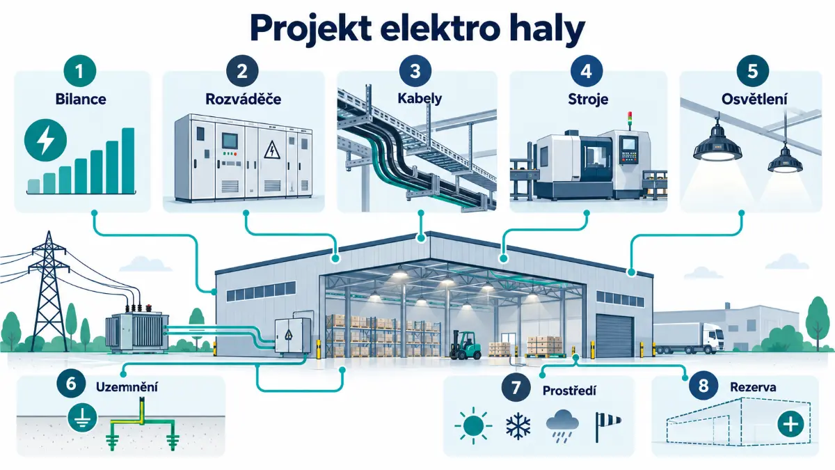 Silnoproudá elektroinstalace průmyslové haly